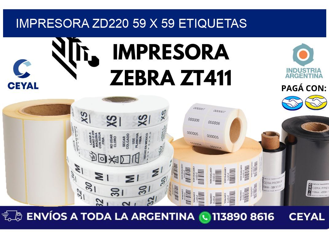 impresora zd220 59 x 59 etiquetas