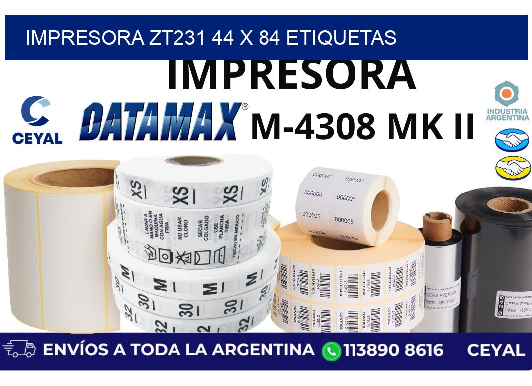 impresora zt231 44 x 84 etiquetas