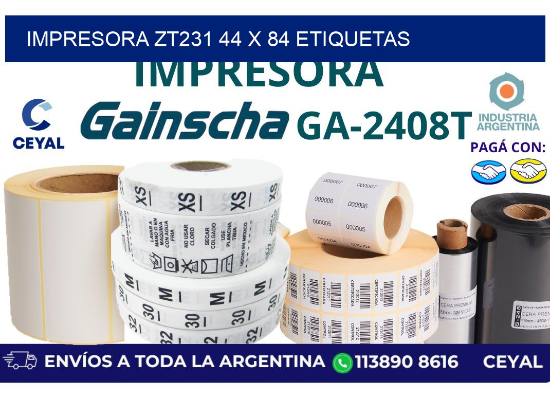 impresora zt231 44 x 84 etiquetas