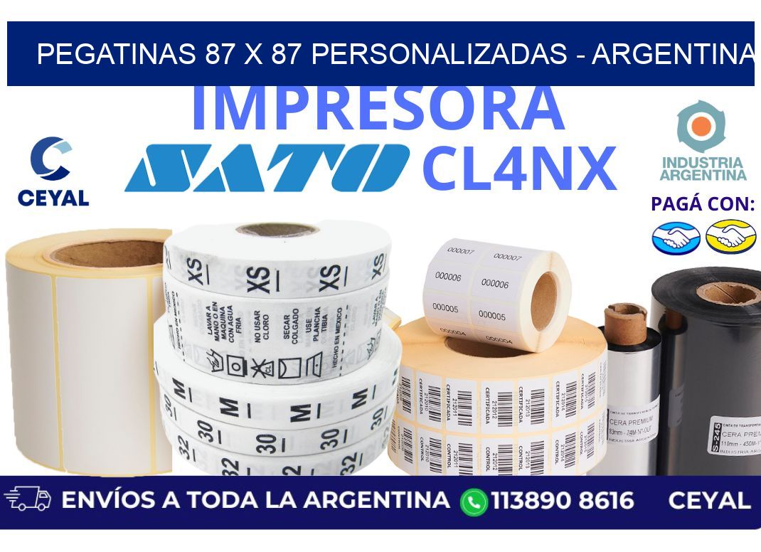 pegatinas 87 x 87 personalizadas - Argentina