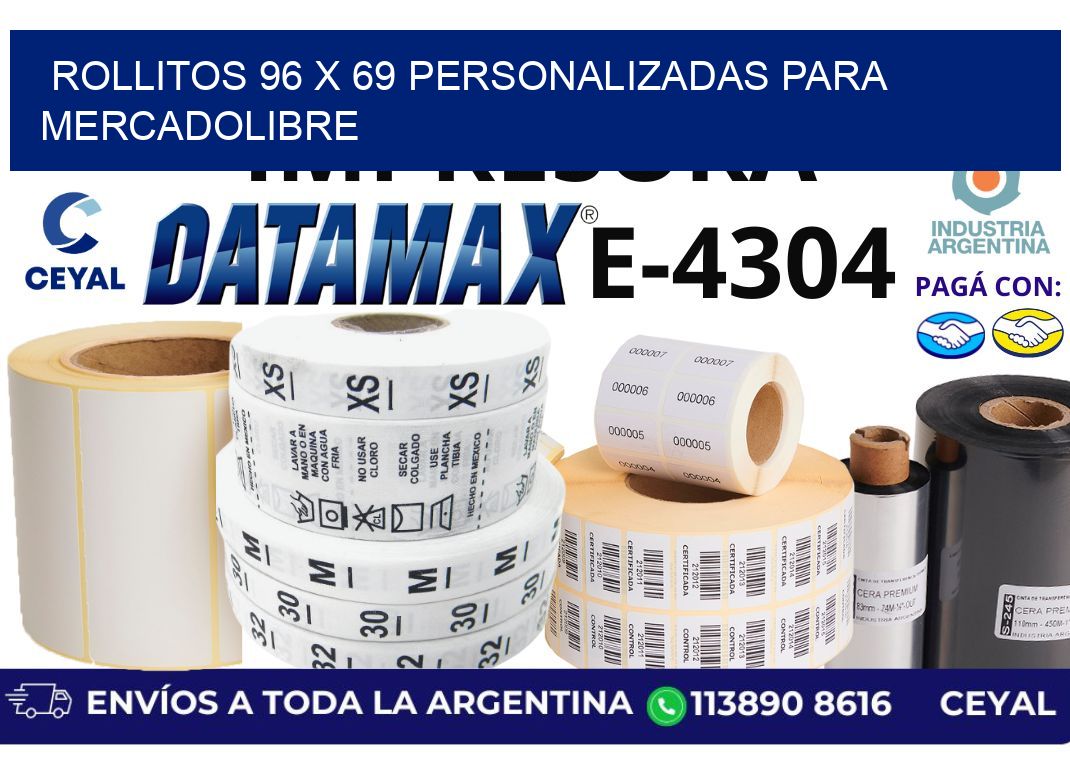 rollitos 96 x 69 personalizadas para mercadolibre