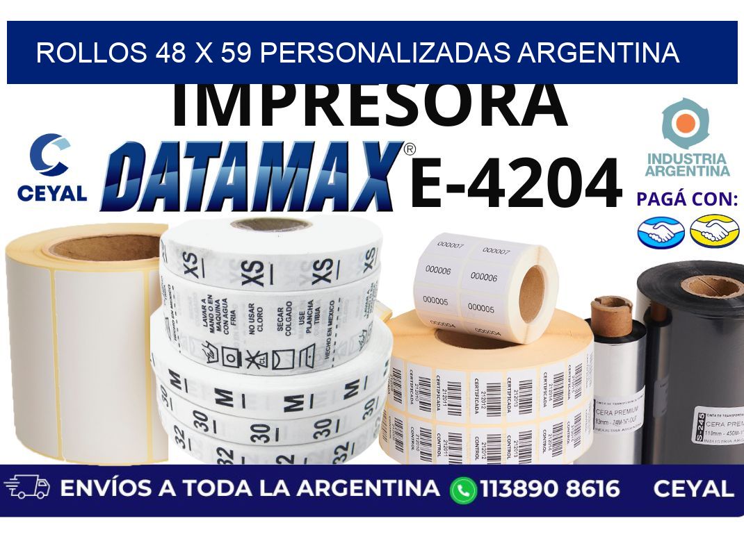 rollos 48 x 59 personalizadas argentina