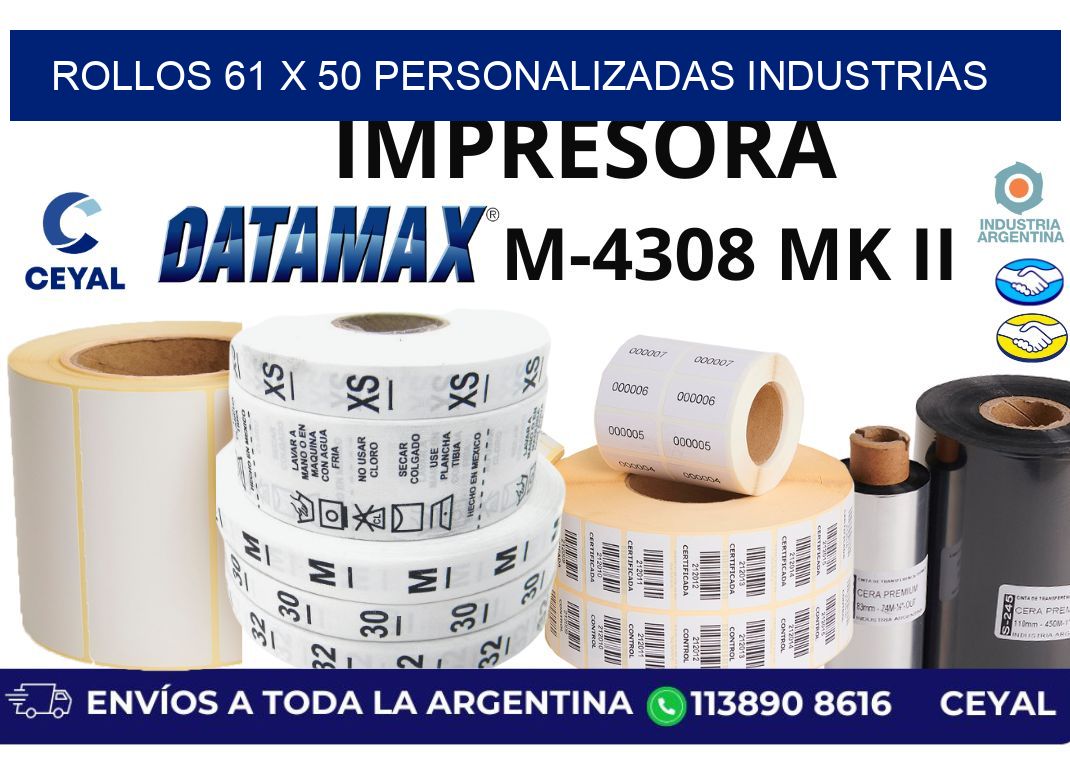 rollos 61 x 50 personalizadas industrias