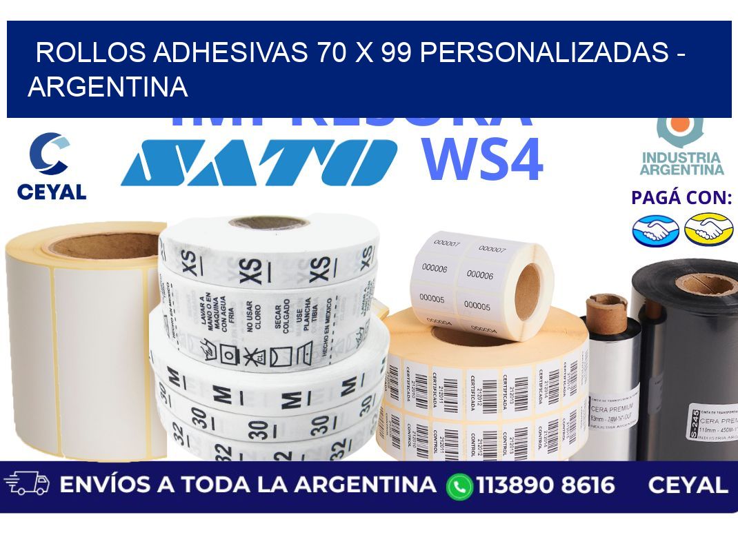 rollos adhesivas 70 x 99 personalizadas – Argentina
