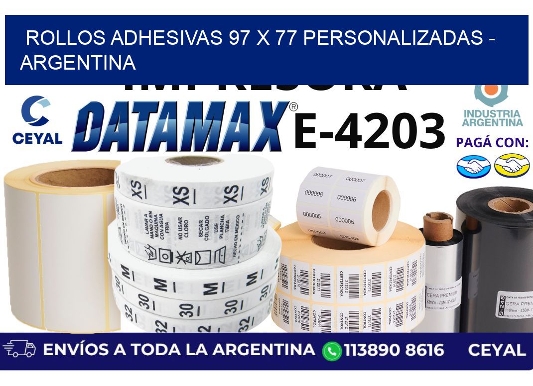 rollos adhesivas 97 x 77 personalizadas – Argentina