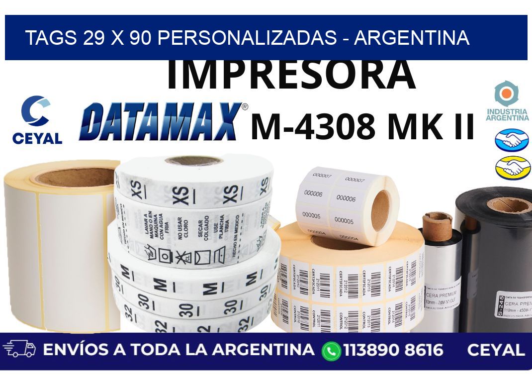 tags 29 x 90 personalizadas - Argentina