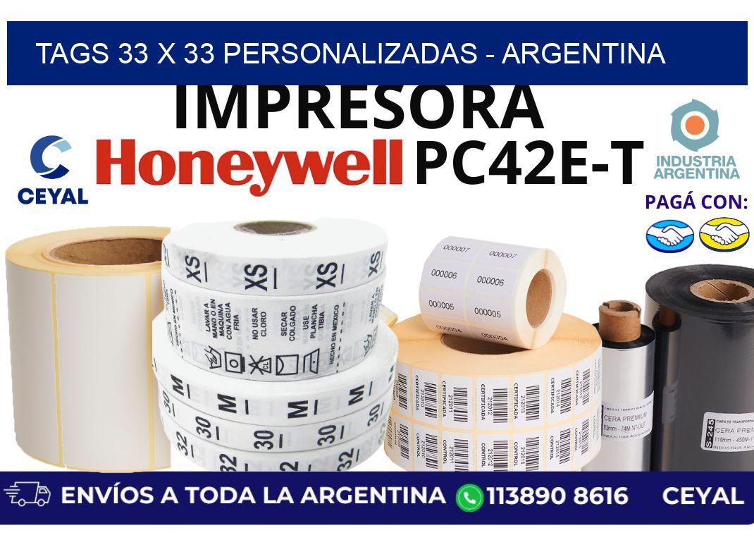 tags 33 x 33 personalizadas – Argentina