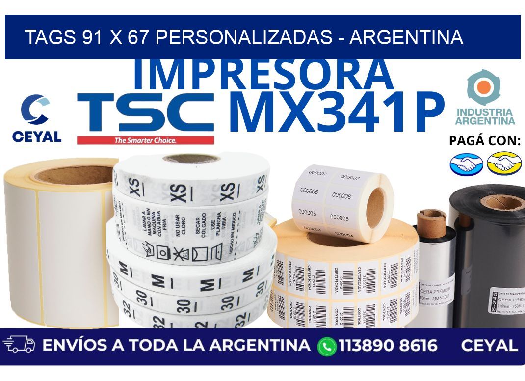 tags 91 x 67 personalizadas - Argentina