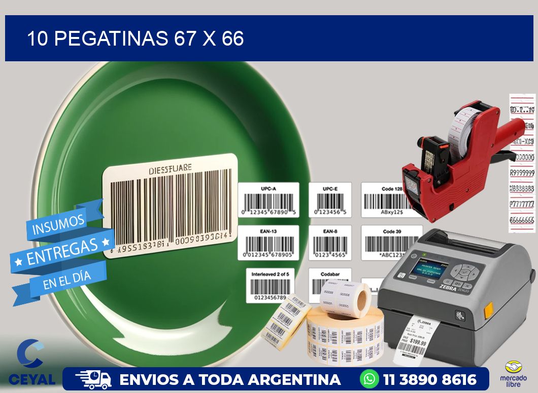 10 PEGATINAS 67 x 66