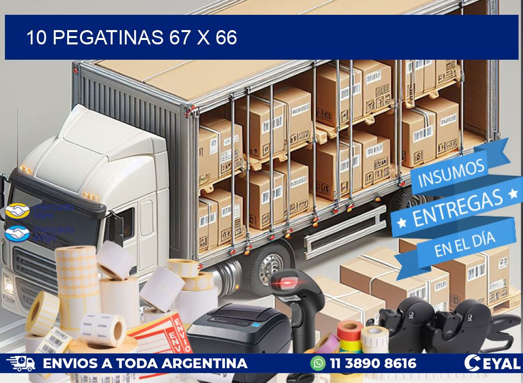 10 PEGATINAS 67 x 66