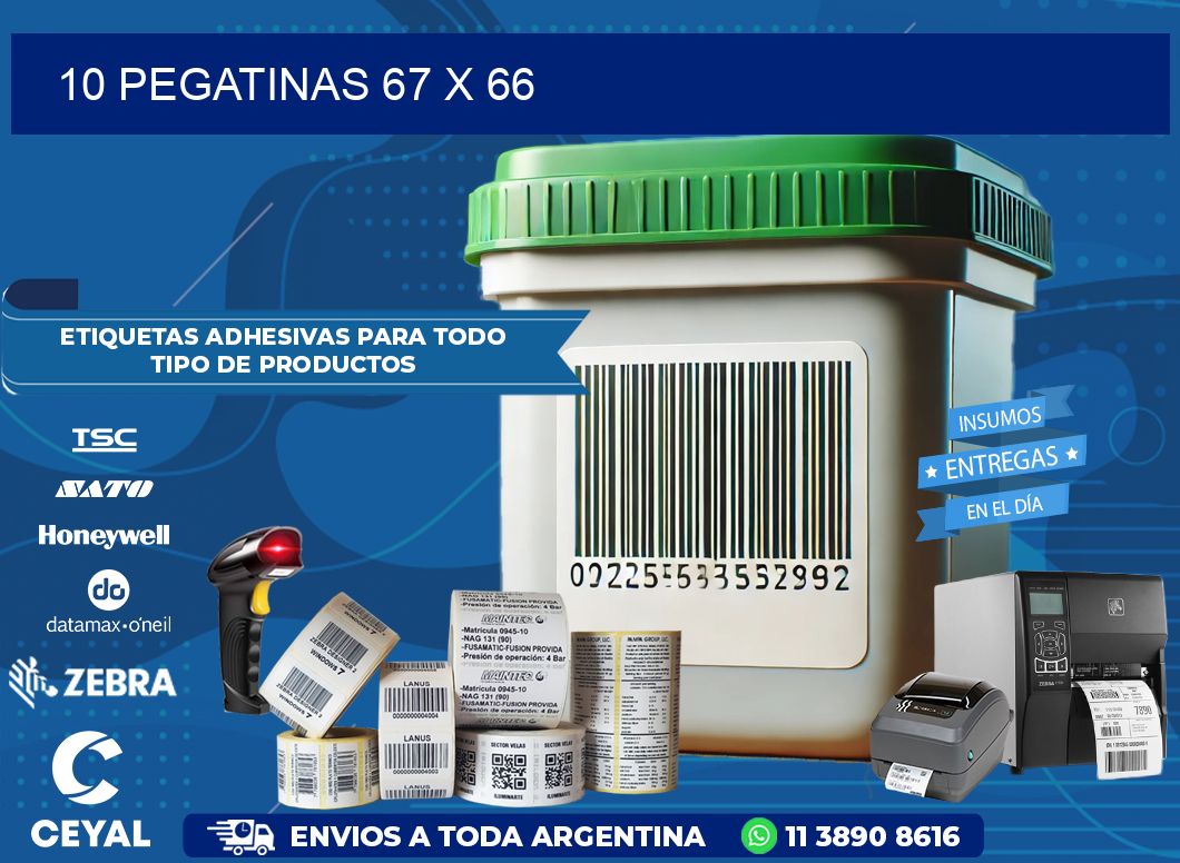 10 PEGATINAS 67 x 66