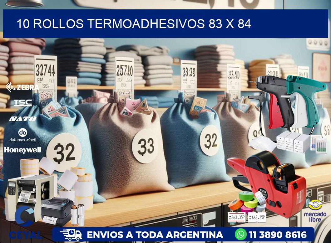 10 ROLLOS TERMOADHESIVOS 83 x 84