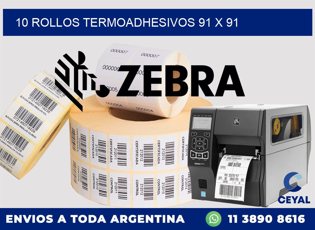 10 ROLLOS TERMOADHESIVOS 91 x 91