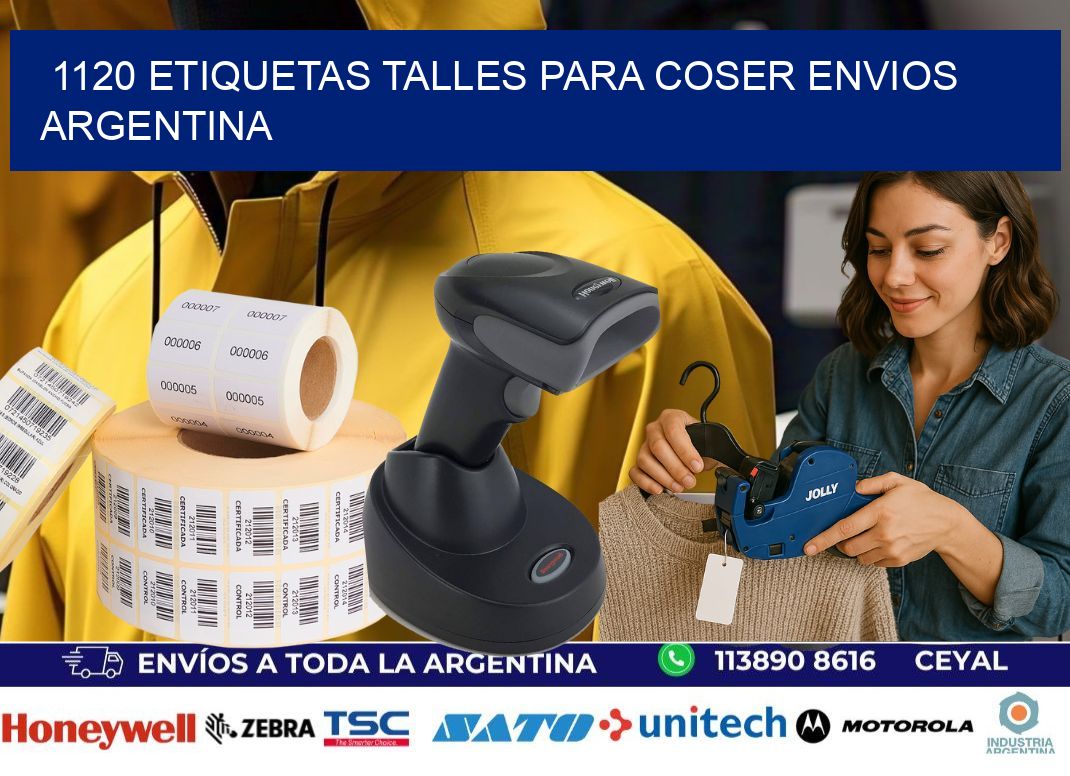 1120 ETIQUETAS TALLES PARA COSER ENVIOS ARGENTINA