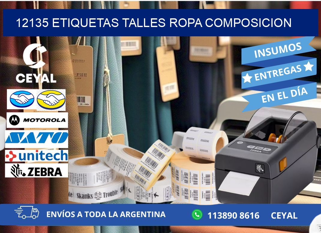 12135 ETIQUETAS TALLES ROPA COMPOSICION