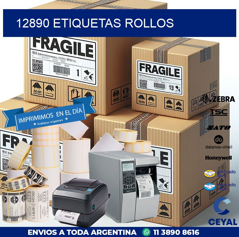 12890 etiquetas rollos