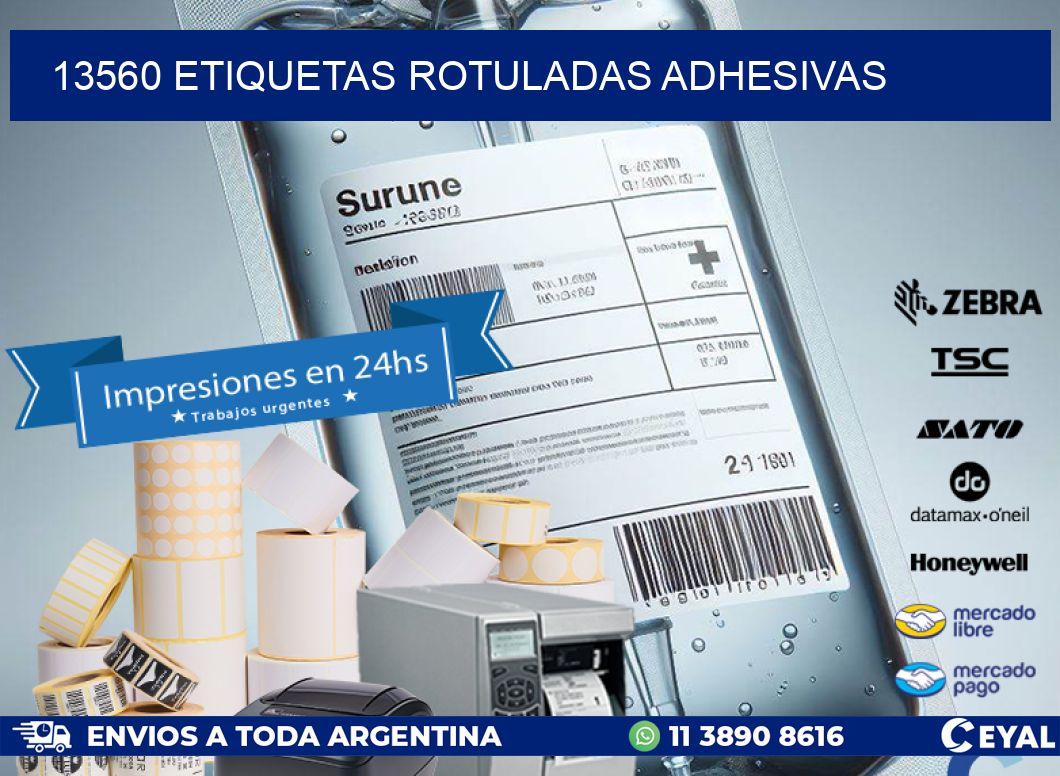 13560 etiquetas rotuladas adhesivas