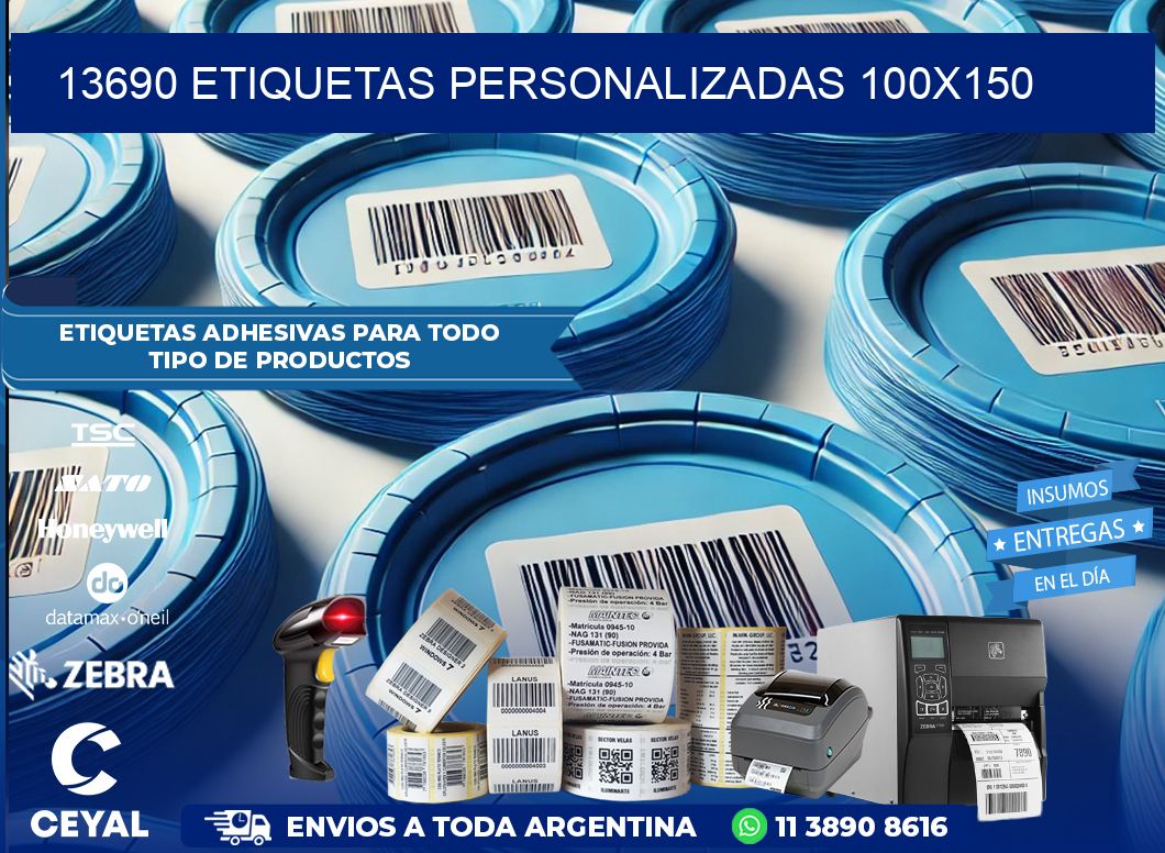 13690 Etiquetas personalizadas 100x150