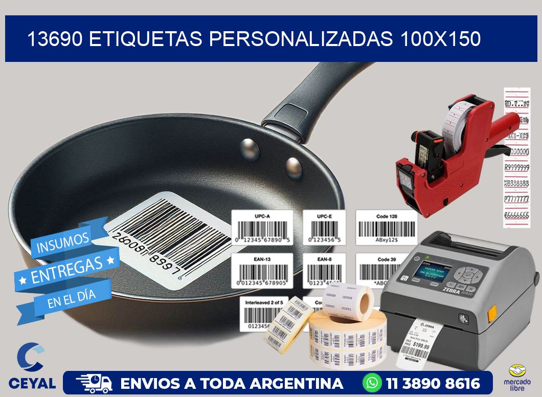 13690 Etiquetas personalizadas 100x150