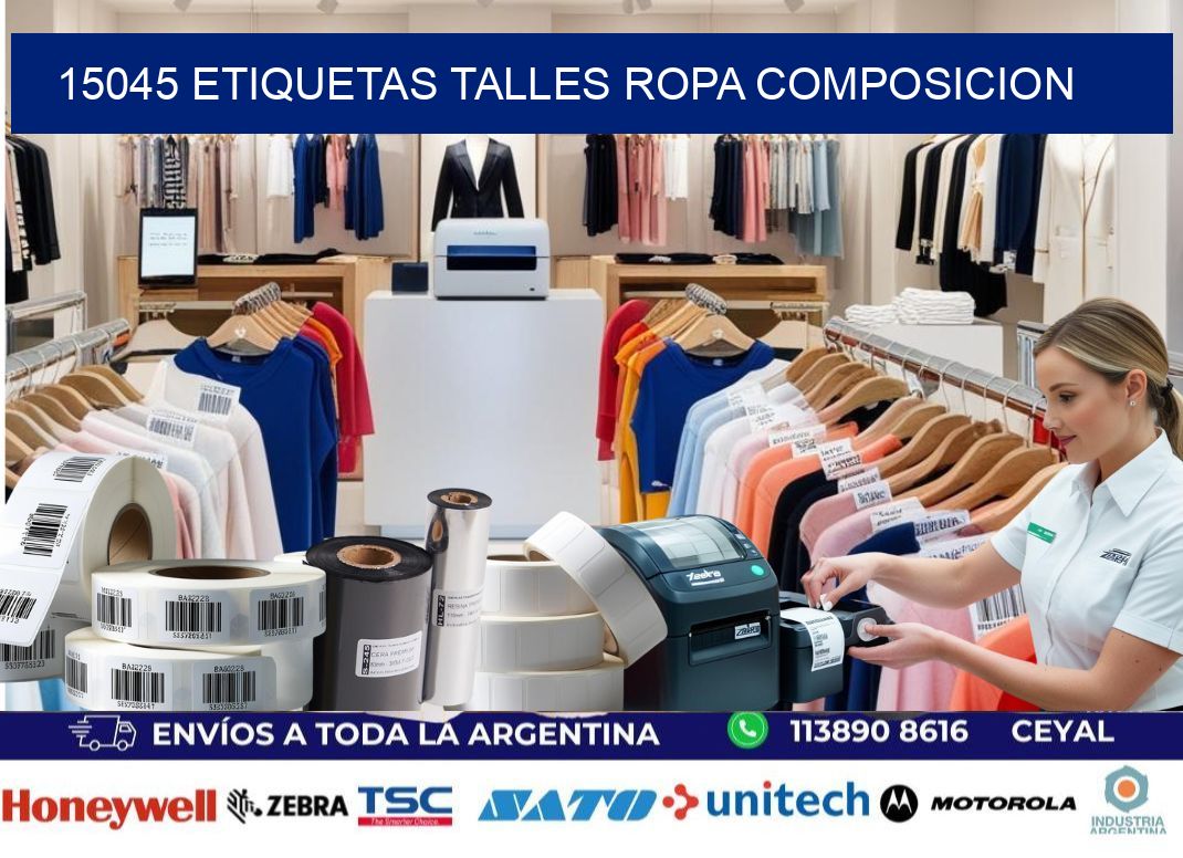 15045 ETIQUETAS TALLES ROPA COMPOSICION