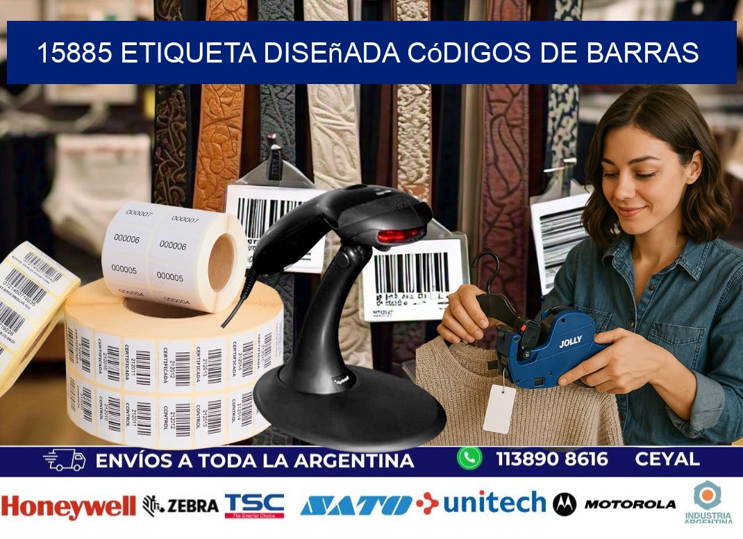 15885 etiqueta diseñada códigos de barras
