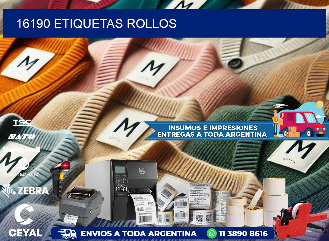16190 etiquetas rollos