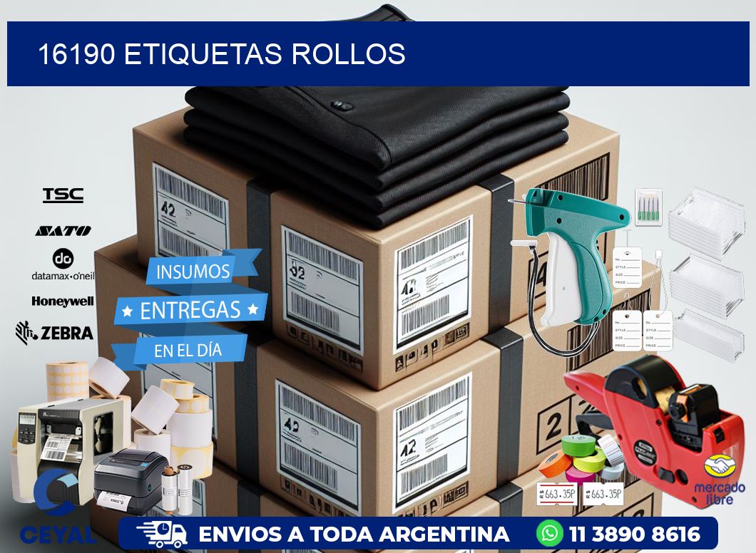 16190 etiquetas rollos