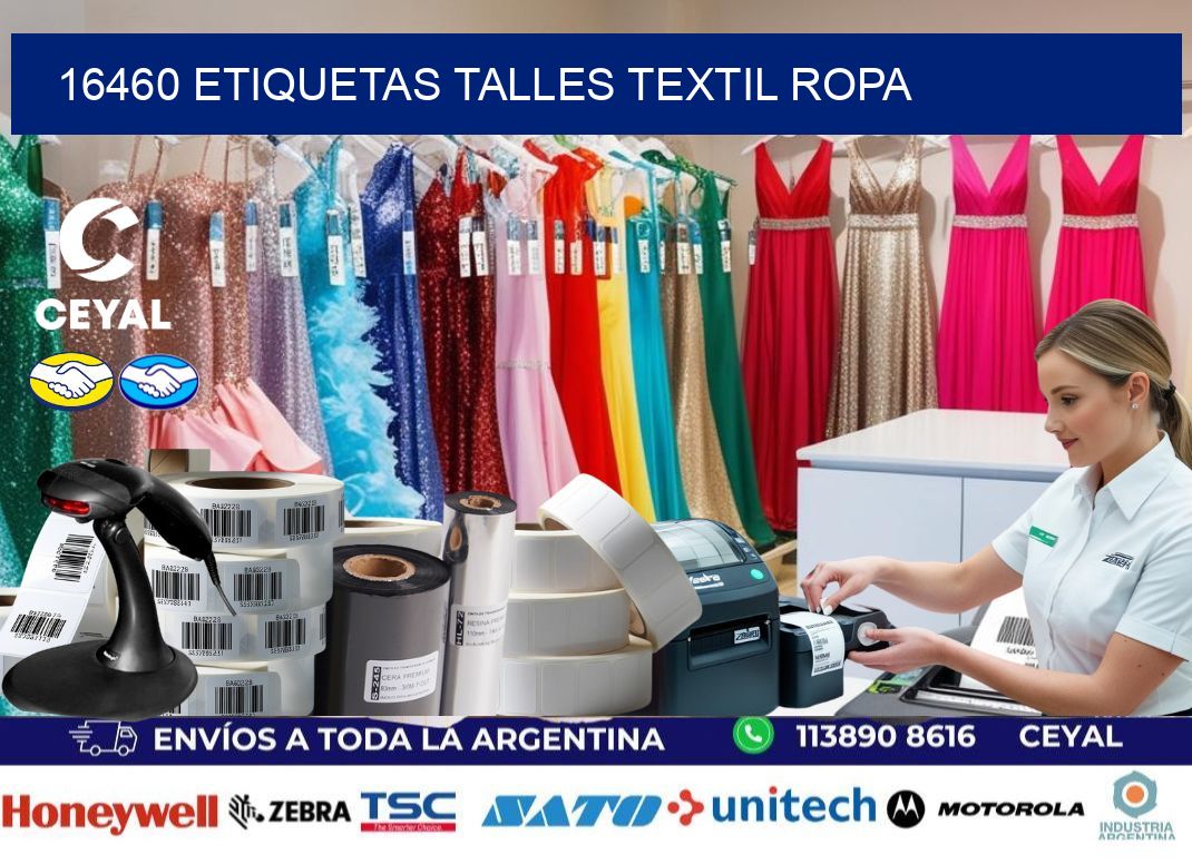16460 ETIQUETAS TALLES TEXTIL ROPA