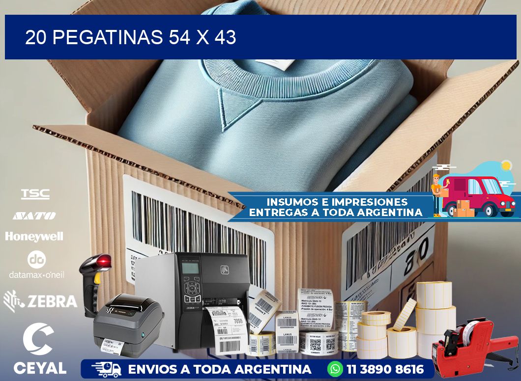 20 PEGATINAS 54 x 43