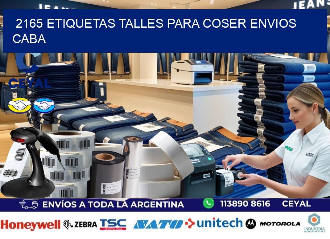 2165 ETIQUETAS TALLES PARA COSER ENVIOS CABA