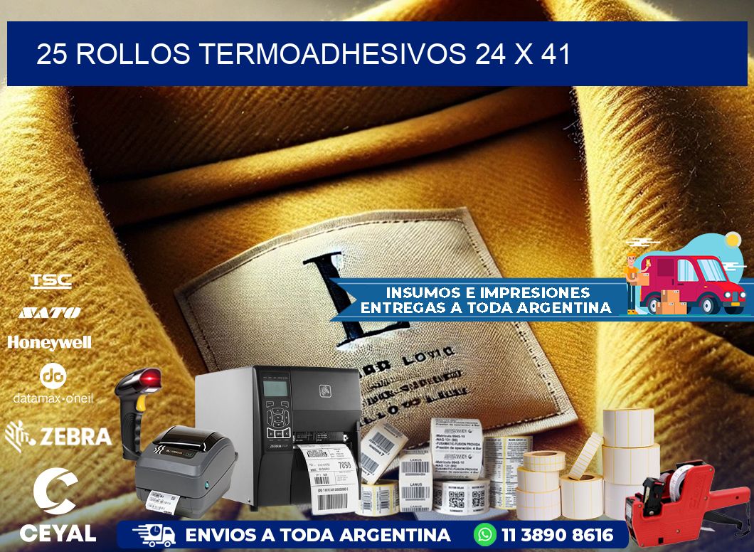 25 ROLLOS TERMOADHESIVOS 24 x 41
