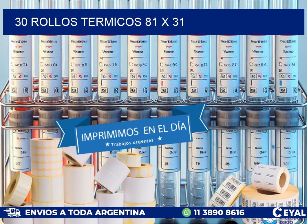 30 ROLLOS TERMICOS 81 x 31