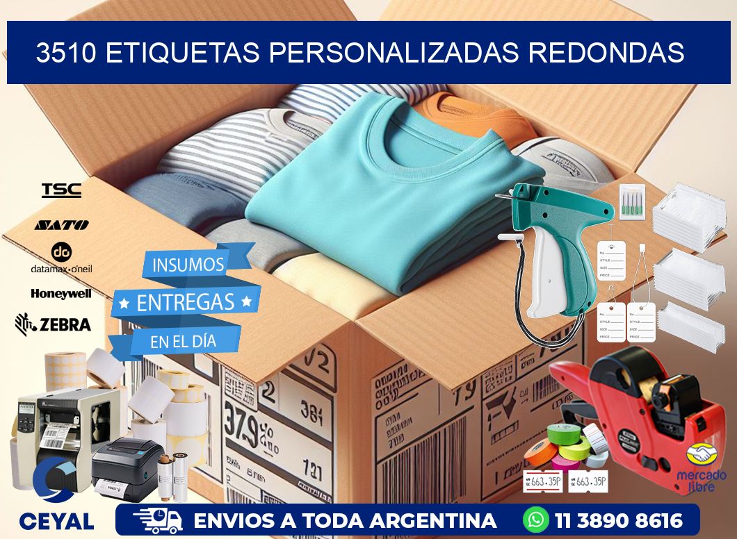 3510 Etiquetas personalizadas redondas