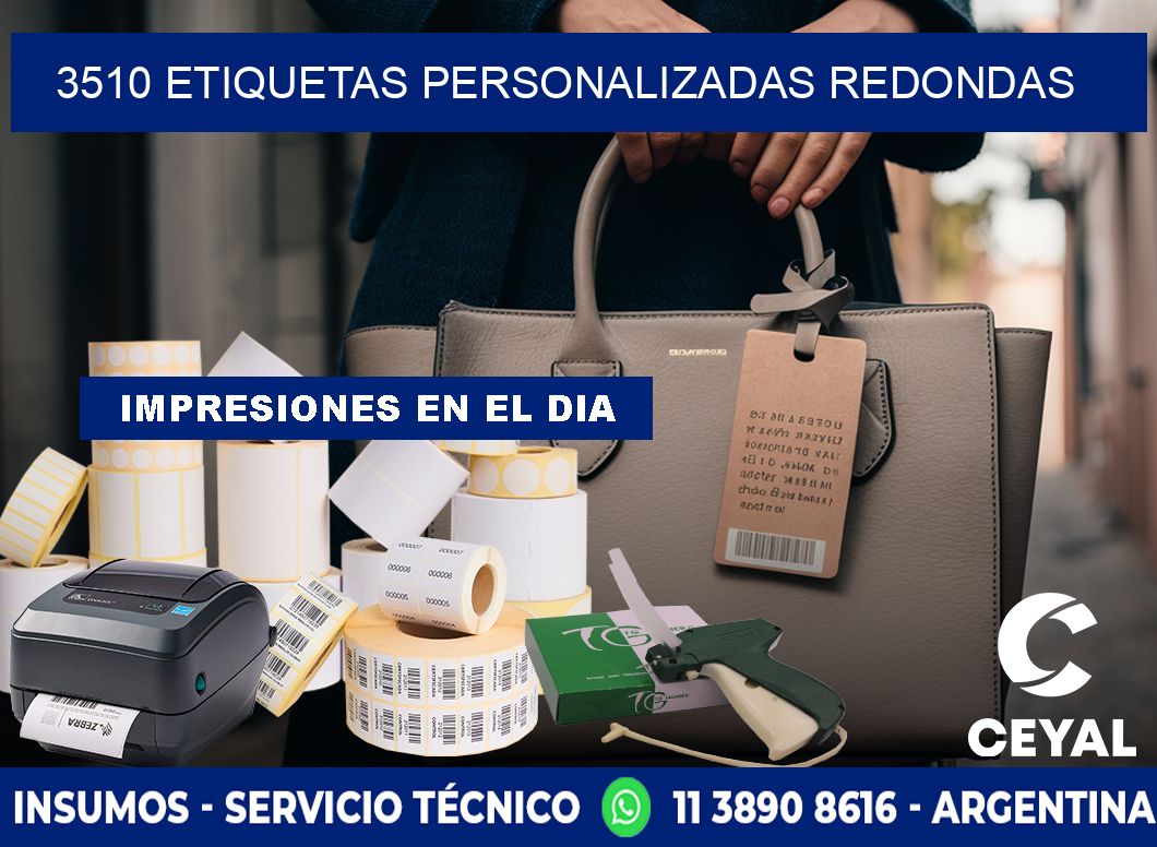 3510 Etiquetas personalizadas redondas