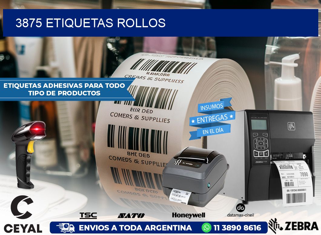3875 etiquetas rollos
