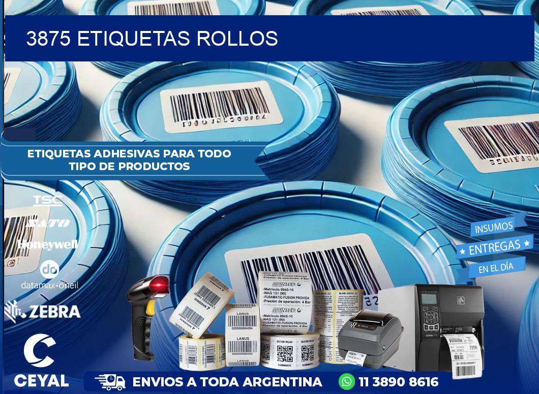 3875 etiquetas rollos