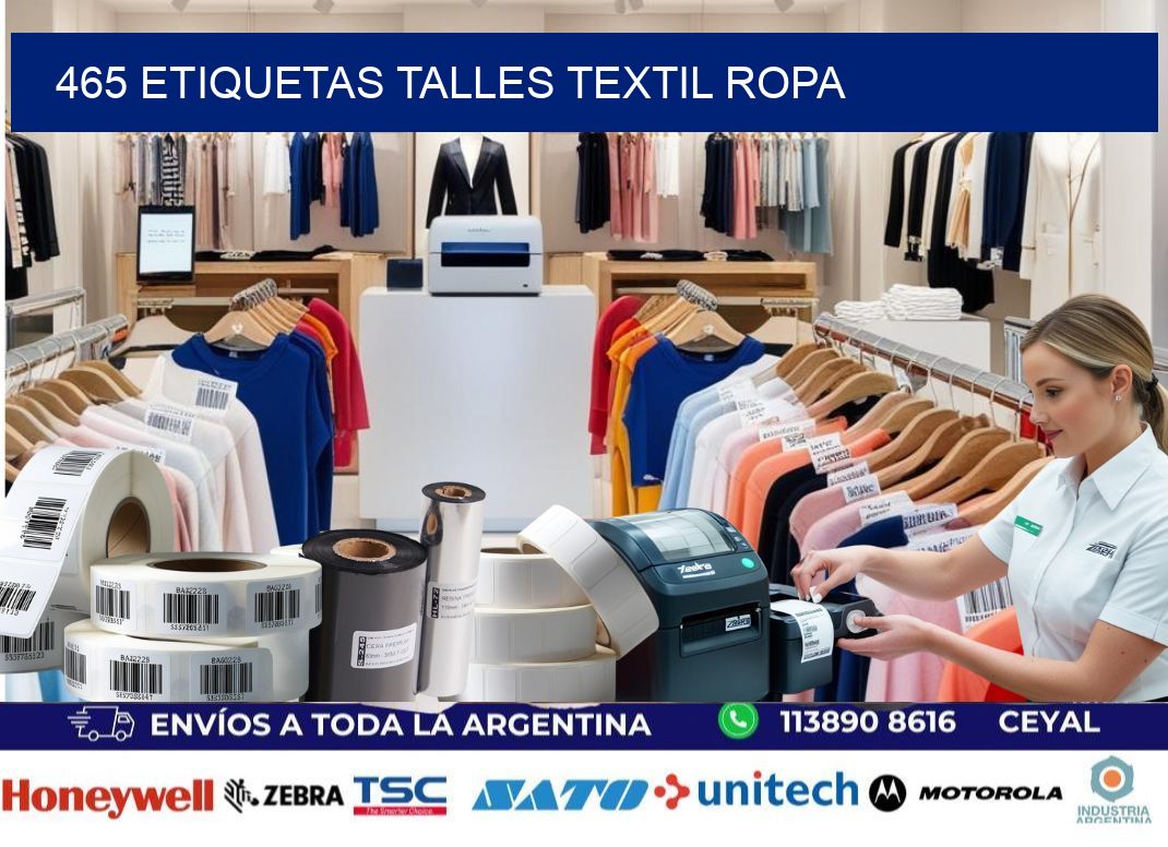 465 ETIQUETAS TALLES TEXTIL ROPA