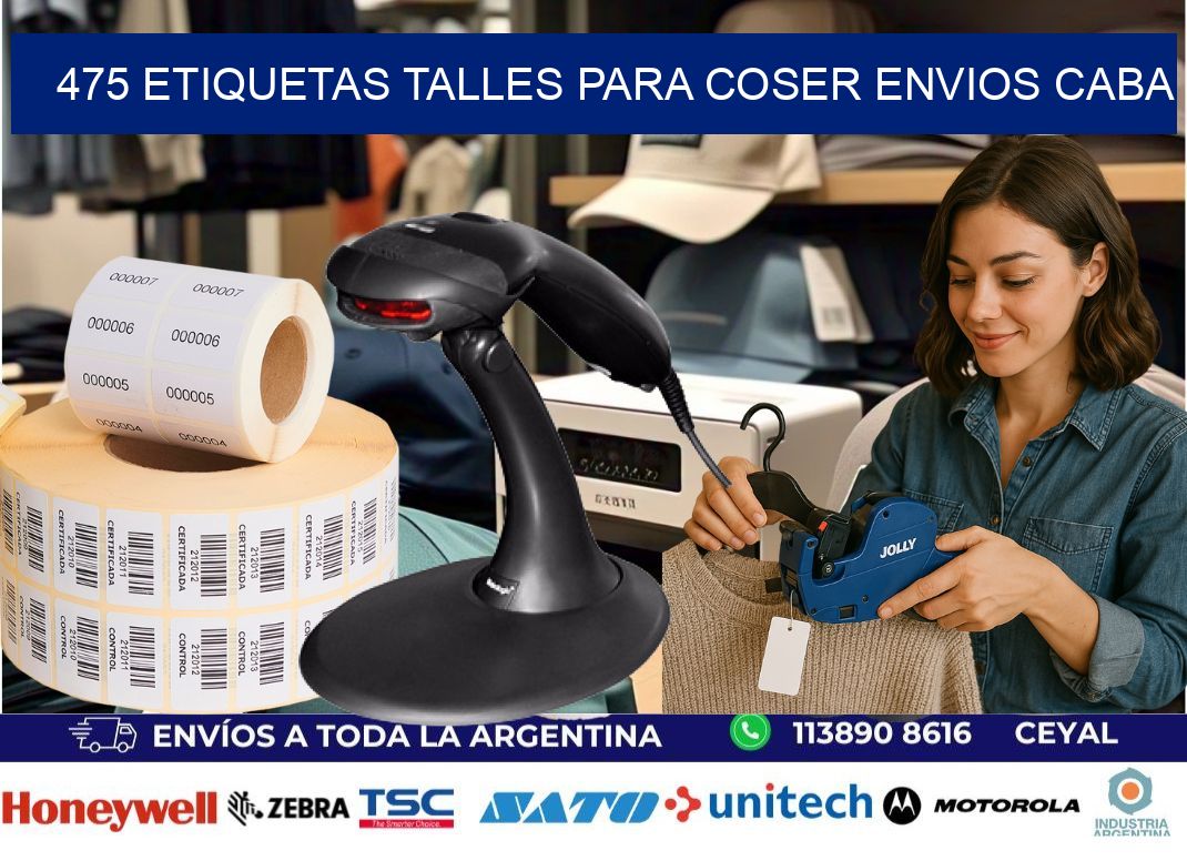 475 ETIQUETAS TALLES PARA COSER ENVIOS CABA