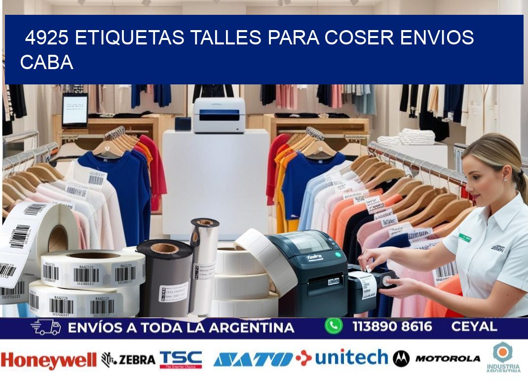 4925 ETIQUETAS TALLES PARA COSER ENVIOS CABA