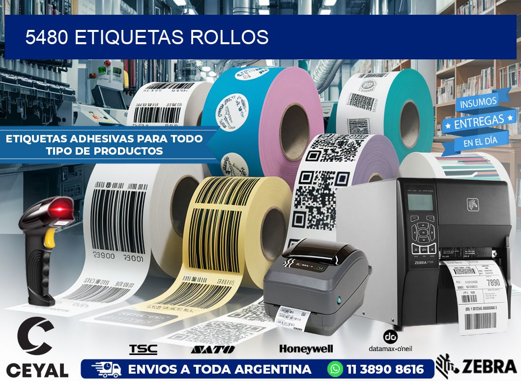 5480 etiquetas rollos