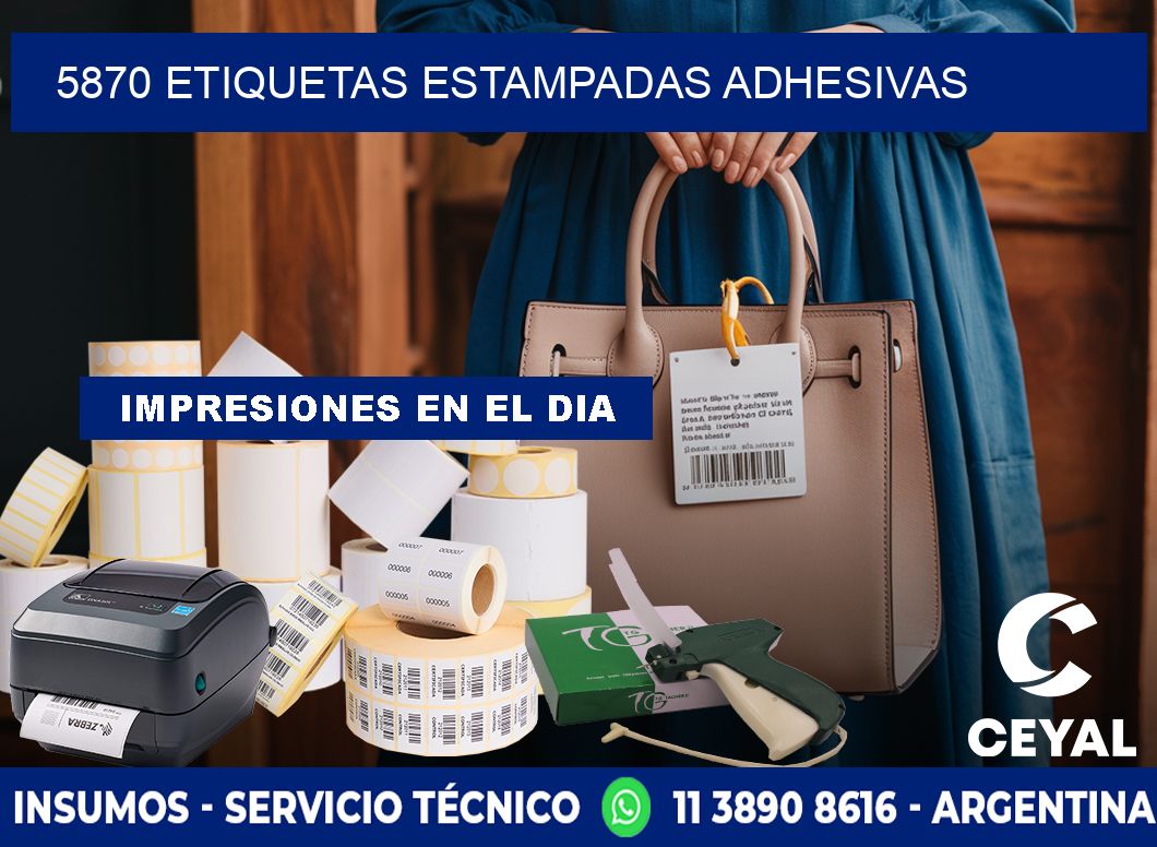 5870 etiquetas estampadas adhesivas