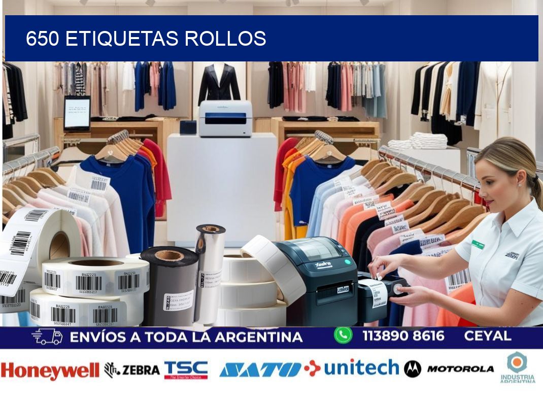 650 etiquetas rollos