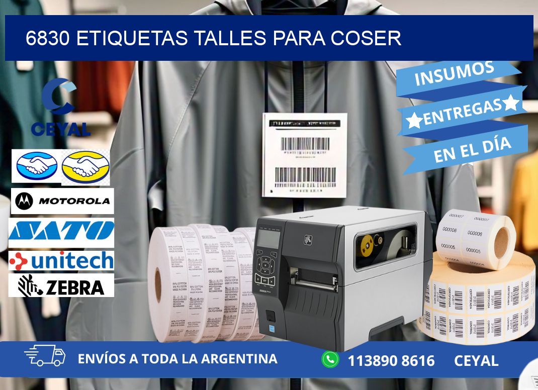 6830 ETIQUETAS TALLES PARA COSER