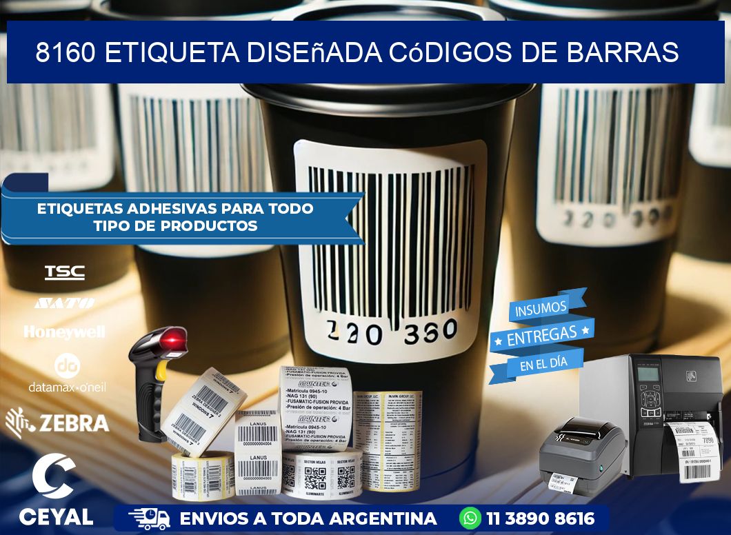 8160 etiqueta diseñada códigos de barras