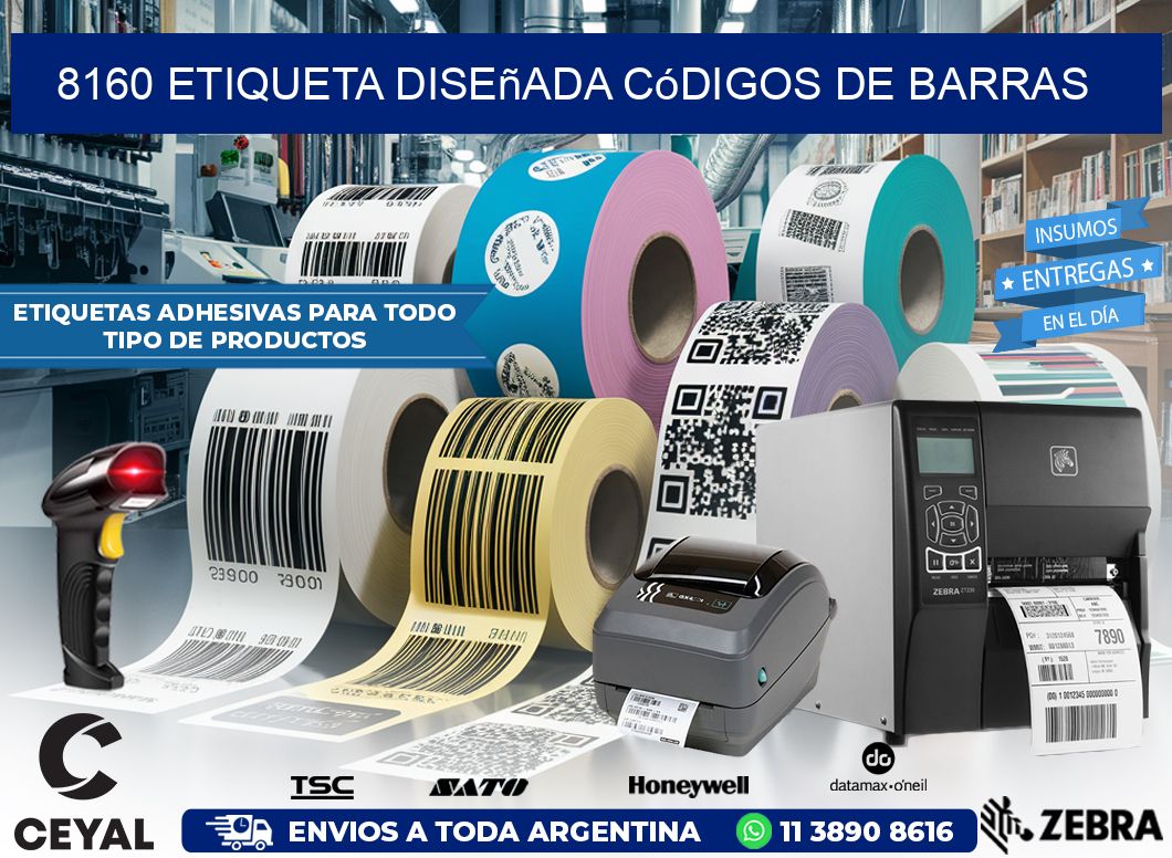 8160 etiqueta diseñada códigos de barras