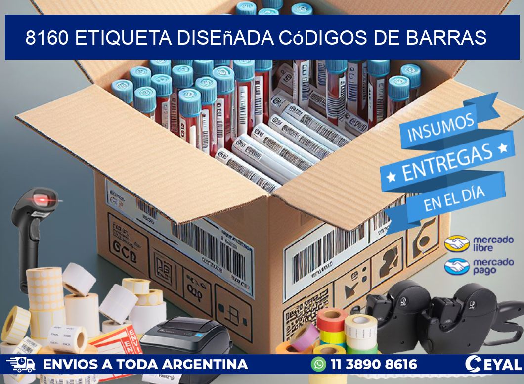8160 etiqueta diseñada códigos de barras