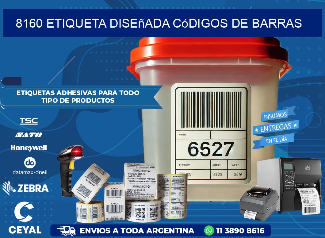 8160 etiqueta diseñada códigos de barras