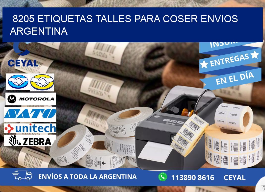 8205 ETIQUETAS TALLES PARA COSER ENVIOS ARGENTINA