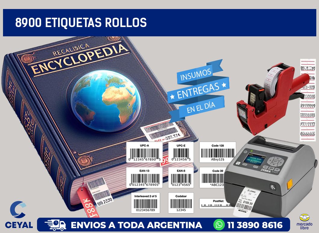 8900 etiquetas rollos