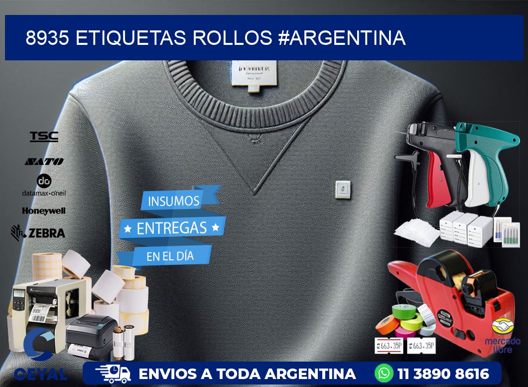 8935 etiquetas rollos #ARGENTINA